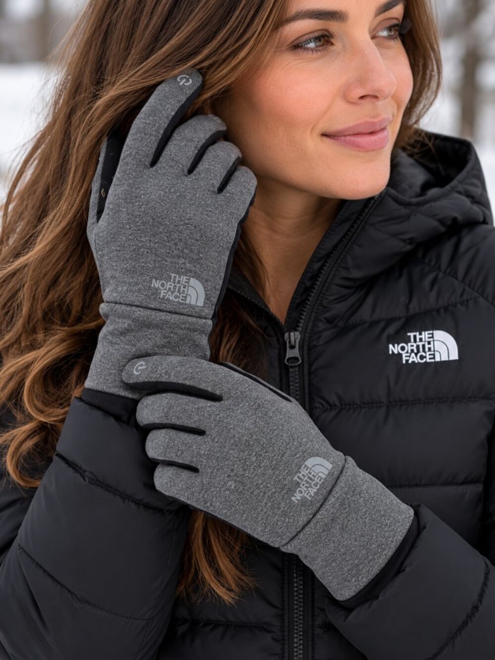 The North Face Etip Recycled Touchscreen Gloves Grey Heather Women's L (Men's M)